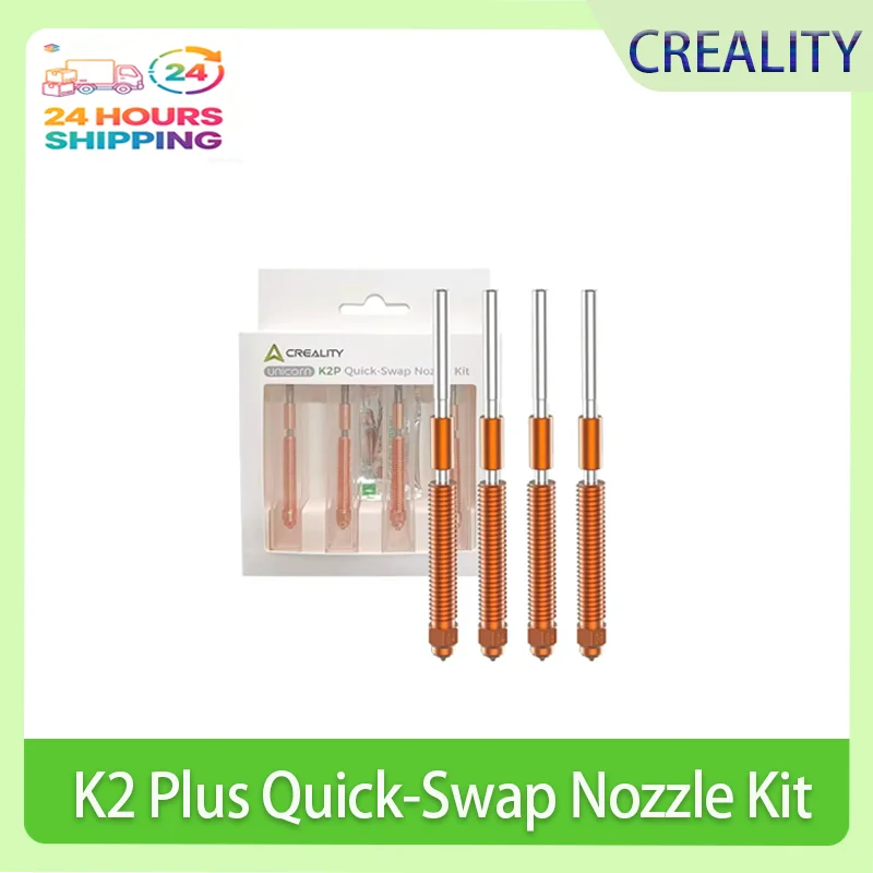 Creality K2 Plus Nozzles 4PCS 0.4/0.6/0.8mm Quick-Swap 3D Printer Nozzle Copper Alloy and Hardened Steel Nozzle for K2 Plus
Creality K2 Plus Nozzles 4PCS 0.4/0.6/0.8mm Quick-Swap 3D Printer Nozzle Copper Alloy and Hardened Steel Nozzle for K2 Plus