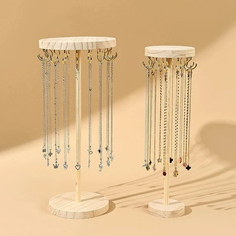 Necklace Holder Organizer Jewelry Tree Stand With 12/18 Metal Hooks Wooden Necklace Display Tower For Home Or Show Selling Use
Necklace Holder Organizer Jewelry Tree Stand With 12/18 Metal Hooks Wooden Necklace Display Tower For Home Or Show Selling Use