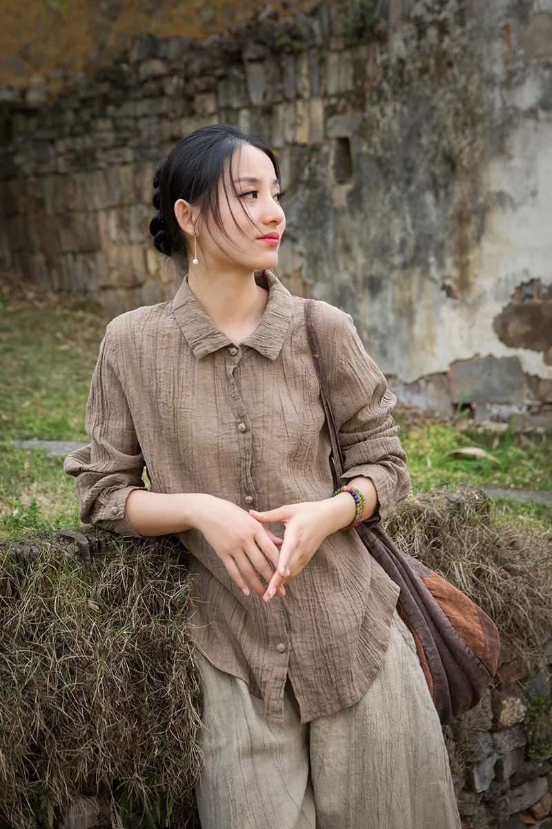 Tie Dye Linen Shirt Women Vintage Wrinkled Long Sleeve Button Down Shirts Blouses
Tie Dye Linen Shirt Women Vintage Wrinkled Long Sleeve Button Down Shirts Blouses