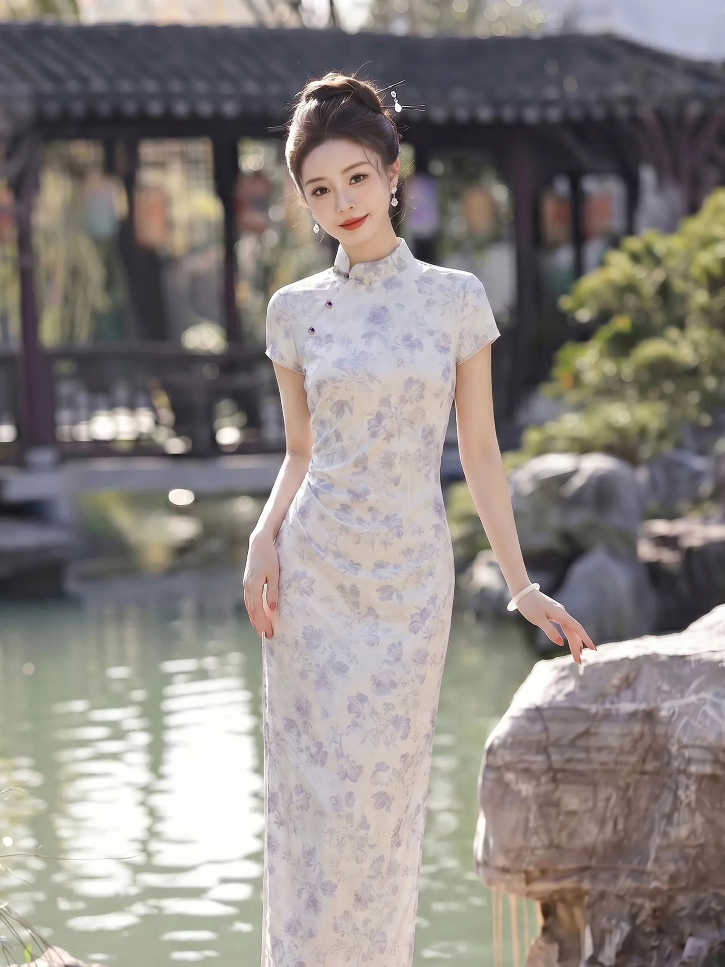 Summer Chinese Style Short Sleeve Women's Cheongsam Jacquard Long Style Retro Stand Collar Qipao Dress
Summer Chinese Style Short Sleeve Women's Cheongsam Jacquard Long Style Retro Stand Collar Qipao Dress
