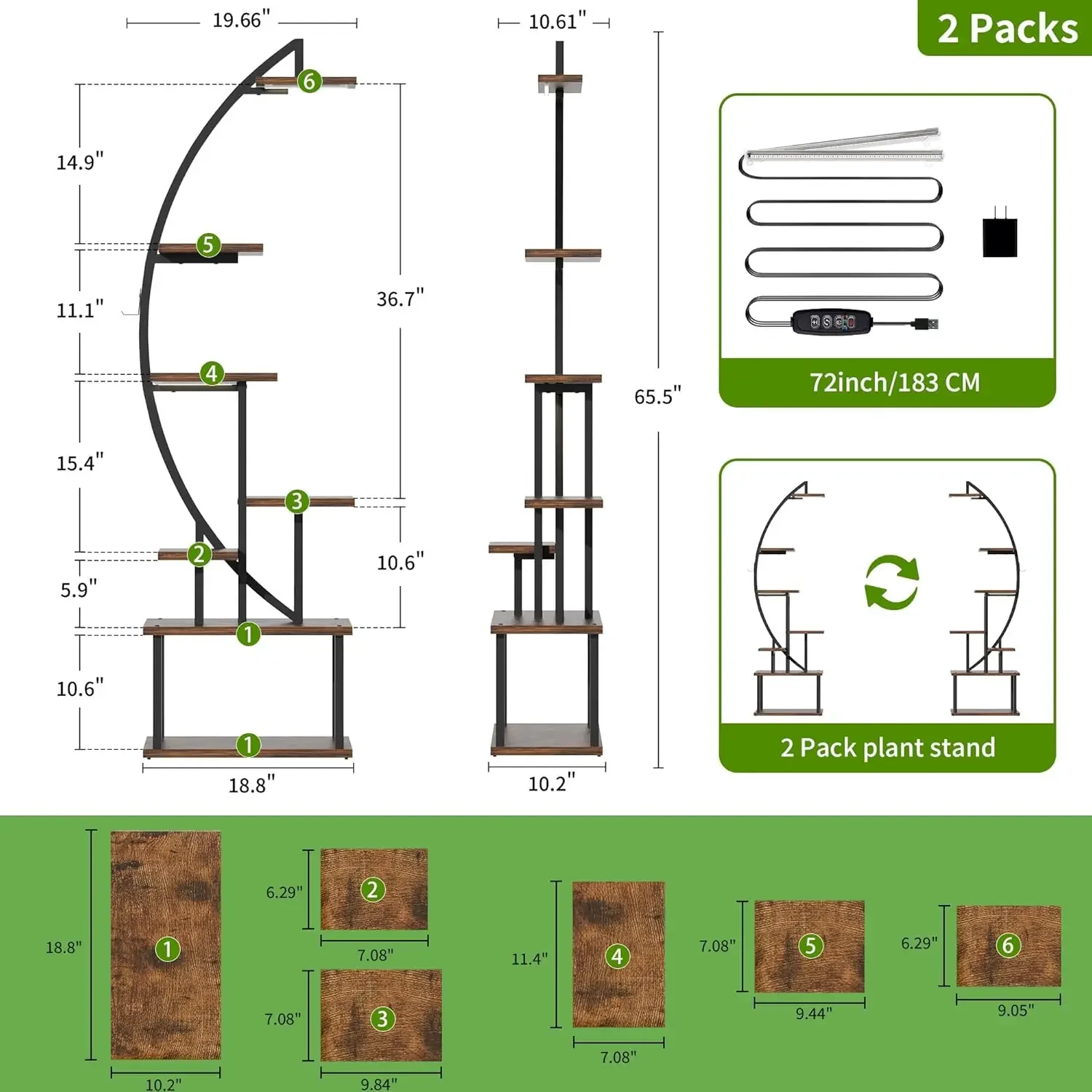 Plant Stand Indoor with Grow Lights: Large Plant Shelf for Multiple Plants, 2 Pack Plant Racks 7 Tiered, Lighted Corner Flower S
Plant Stand Indoor with Grow Lights: Large Plant Shelf for Multiple Plants, 2 Pack Plant Racks 7 Tiered, Lighted Corner Flower S