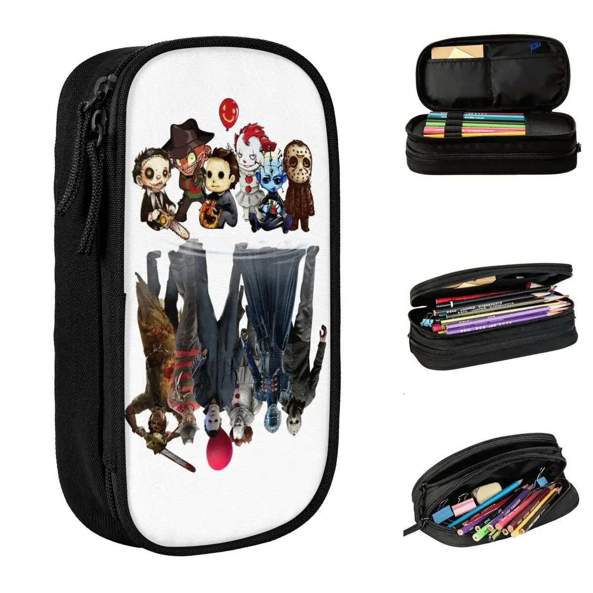 Friends Horror Scary Character Pennywise Jason Voorhees Pencil Case Classic Pen Bags Student Large Storage School Pencilcases
Friends Horror Scary Character Pennywise Jason Voorhees Pencil Case Classic Pen Bags Student Large Storage School Pencilcases