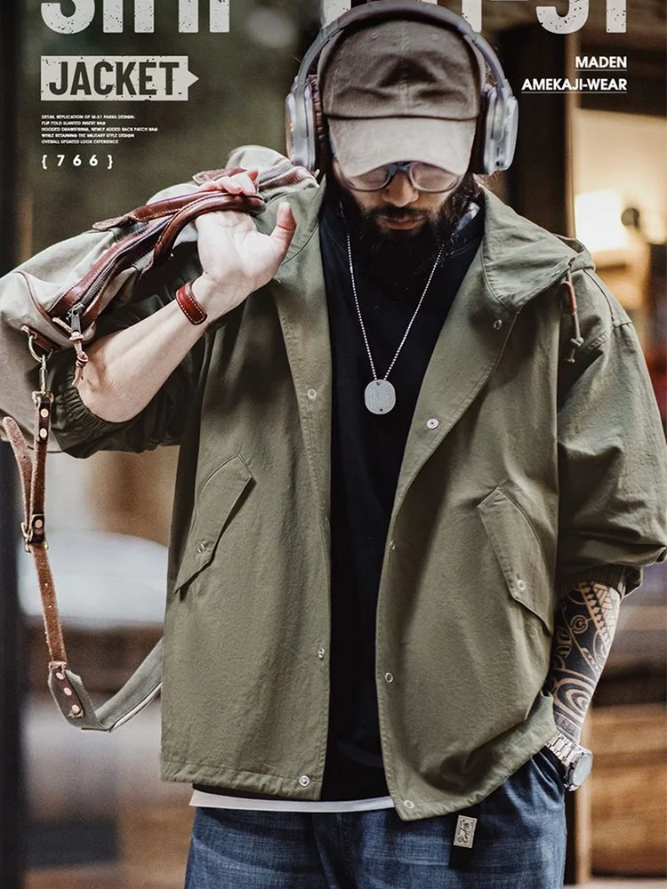 Maden American Retro M5 Hooded Jaet Military Sle Loose Pure Cotton ort Men's Outerwear Spring Season Color Zipper
Maden American Retro M5 Hooded Jaet Military Sle Loose Pure Cotton ort Men's Outerwear Spring Season Color Zipper