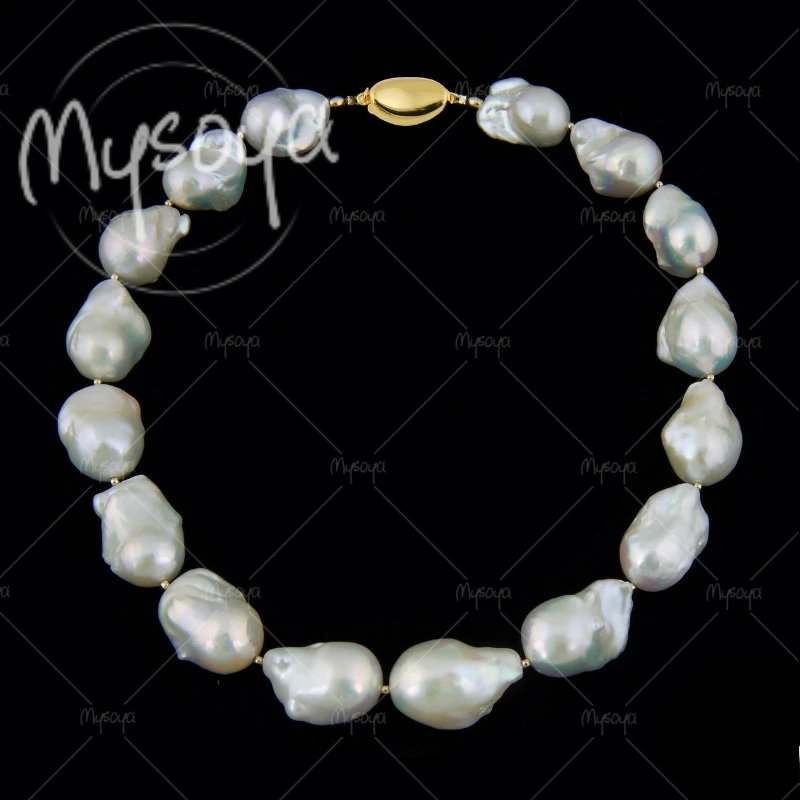 MYSOYA 12-15mm Large White Baroque Freshwater Pearl Necklace, Suitable for Birthday/Wedding/Mother's Day/Father's Day Gift A1014
MYSOYA 12-15mm Large White Baroque Freshwater Pearl Necklace, Suitable for Birthday/Wedding/Mother's Day/Father's Day Gift A1014