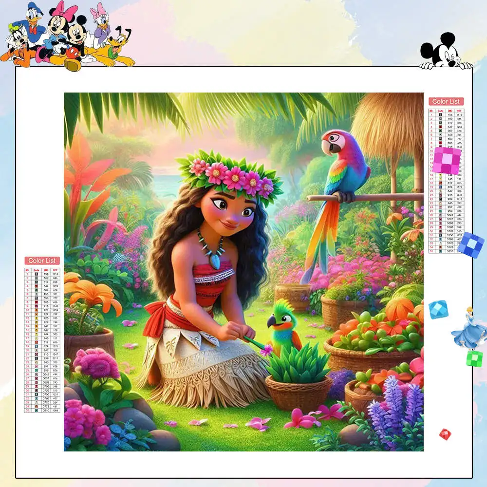 Наборы алмазной живописи Диснея Моана Цветочный сад Папуга Мультфильм 5D Полная круглая алмазная вышивка Художественный пейзаж
Наборы алмазной живописи Диснея Моана Цветочный сад Папуга Мультфильм 5D Полная круглая алмазная вышивка Художественный пейзаж
