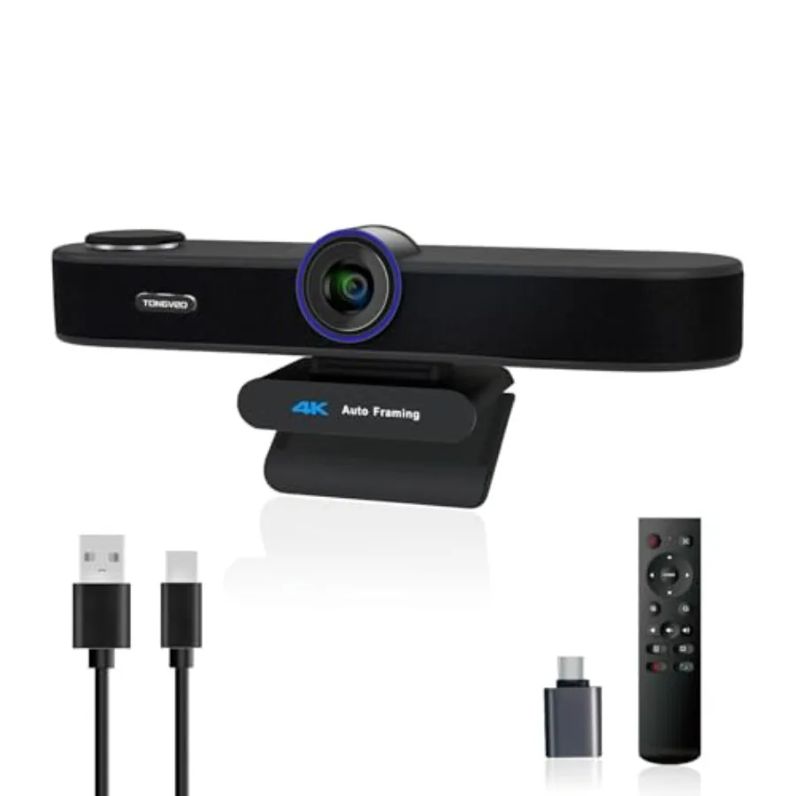 3-in-1 4K webcam for video conferencing, aluminum alloy body, matte black, AI auto-tracking with 5X digital zoom and adjustable
3-in-1 4K webcam for video conferencing, aluminum alloy body, matte black, AI auto-tracking with 5X digital zoom and adjustable