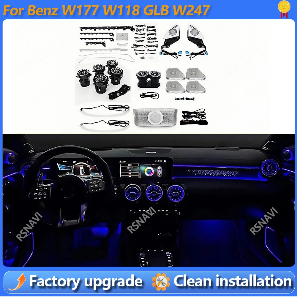 CLA Ambient Light For Mercedes-Benz W177 W118 64 Colors LED Illuminated Atmosphere Speak Cover Ambient Light Advanced Air Outlet
CLA Ambient Light For Mercedes-Benz W177 W118 64 Colors LED Illuminated Atmosphere Speak Cover Ambient Light Advanced Air Outlet