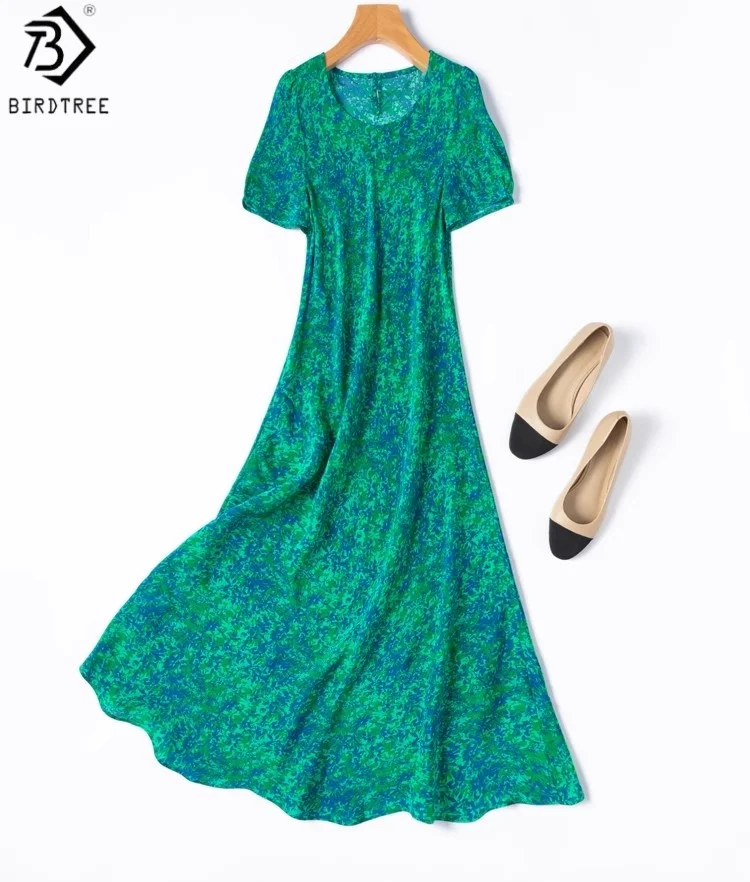 BirdTree 100% Silk Bias-cut Dress,Woman Double Crepe Short Sleeve O-neck Green Fish Tail Dresses, 2025 New D56901JF
BirdTree 100% Silk Bias-cut Dress,Woman Double Crepe Short Sleeve O-neck Green Fish Tail Dresses, 2025 New D56901JF