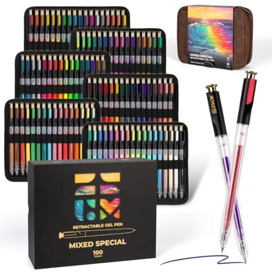 Retractable Gel Pen For Adult Coloring 100 Colors Large Capacity Multicolor Gel Ink Pens 1 mm Fine Point Smooth Writing Color P
Retractable Gel Pen For Adult Coloring 100 Colors Large Capacity Multicolor Gel Ink Pens 1 mm Fine Point Smooth Writing Color P