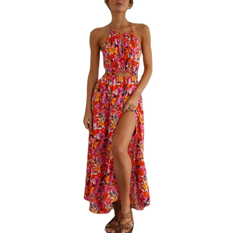Summer Fashionable 2024 Women's Wear Neck Hanging Red Print Sexy Off Back Waist Large Swing Beach Dress
Summer Fashionable 2024 Women's Wear Neck Hanging Red Print Sexy Off Back Waist Large Swing Beach Dress