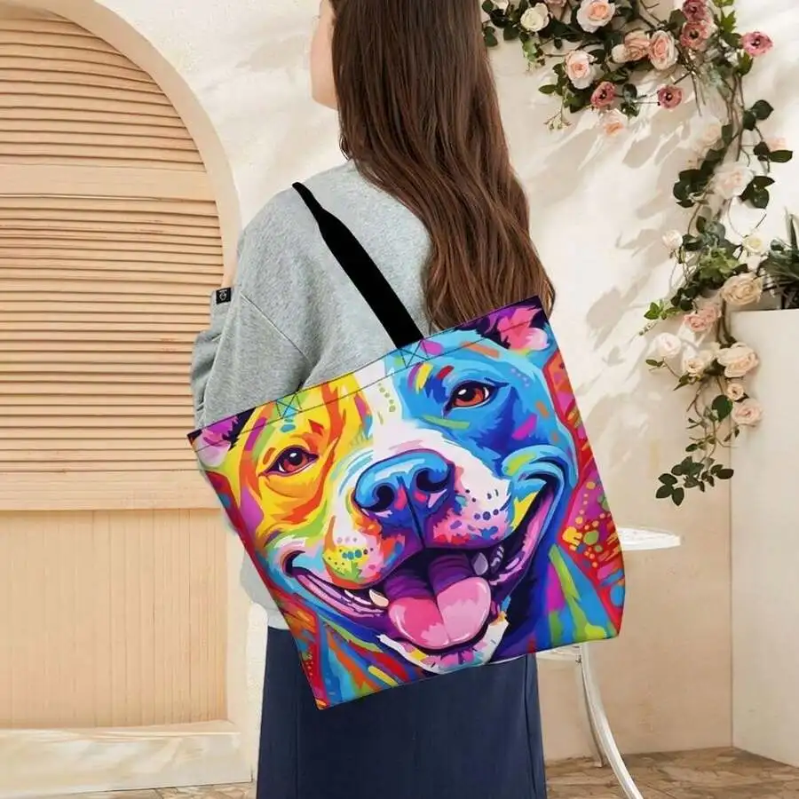 Vibrant Pitbull Pop Art Tote Bag Unisex Casual Shoulder Bag For Dog Lovers
Vibrant Pitbull Pop Art Tote Bag Unisex Casual Shoulder Bag For Dog Lovers