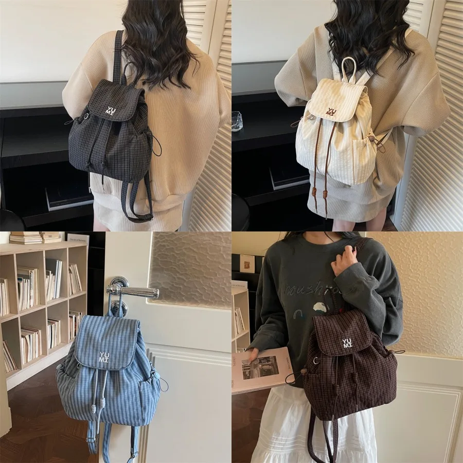 【New style】Korean checked backpack 2026 new large-capacity casual drawstring backpack personalized light nylon travel bag for w
【New style】Korean checked backpack 2026 new large-capacity casual drawstring backpack personalized light nylon travel bag for w