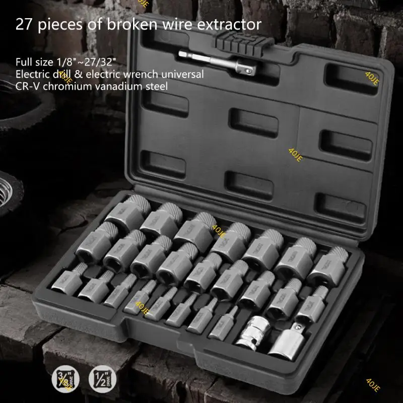 40JE Portable Efficient Easy Out Screw Extractor Nut Removal Set Suitable for Damaged Stripped Rusted Bolts Home Workshop Use
40JE Portable Efficient Easy Out Screw Extractor Nut Removal Set Suitable for Damaged Stripped Rusted Bolts Home Workshop Use