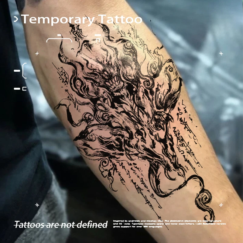 Black Ink Calligraphy Dragon Herbal Juice Tattoo Sticker Waterproof Semi‑Permanent Mystical Temporary Tattoo For Wrist Arm
Black Ink Calligraphy Dragon Herbal Juice Tattoo Sticker Waterproof Semi‑Permanent Mystical Temporary Tattoo For Wrist Arm