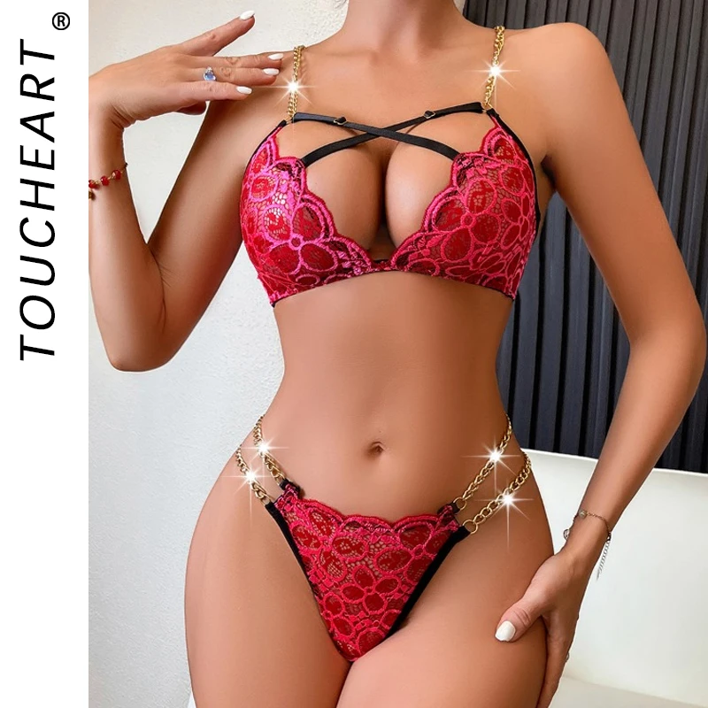 Toucheart Sexy Women's Underwear Set Embroidered Lace Chain Hollow Heavy Craftsmanship Two-piece Set High-quality Lingerie Set
Toucheart Sexy Women's Underwear Set Embroidered Lace Chain Hollow Heavy Craftsmanship Two-piece Set High-quality Lingerie Set