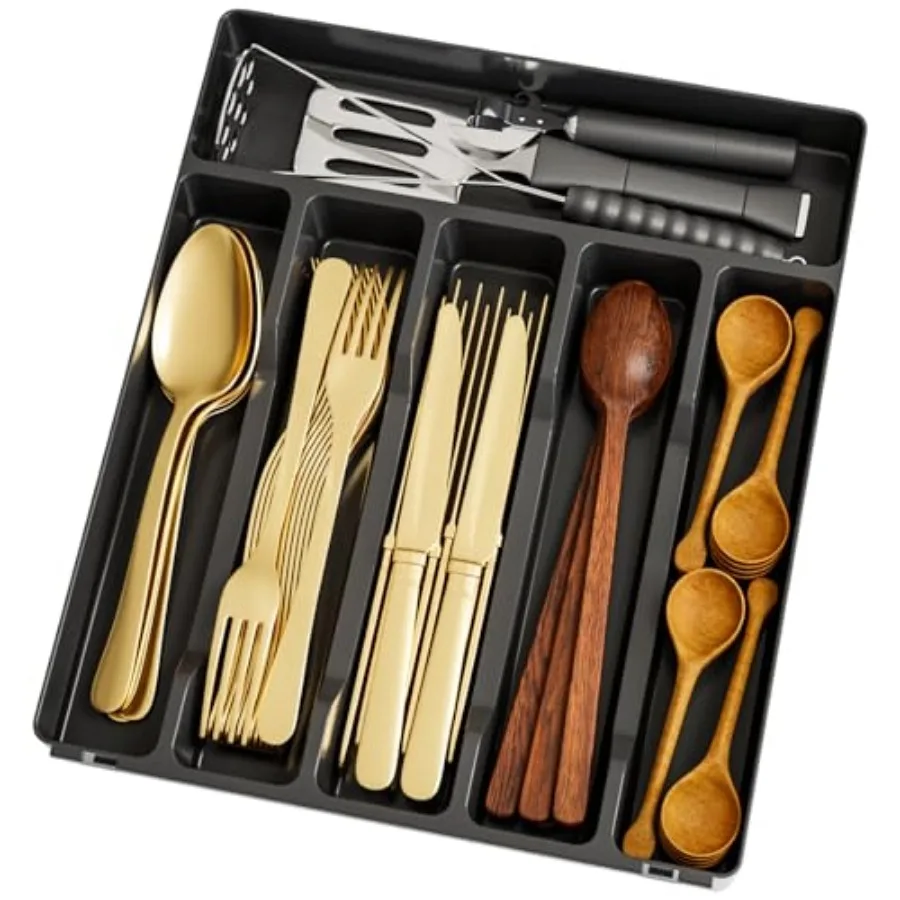 Silverware Organizer for Kitchen Drawers, BPA Free Cutlery Drawer Organizer, 6 Slots Plastic Utensils Organizer Suitable as In-
Silverware Organizer for Kitchen Drawers, BPA Free Cutlery Drawer Organizer, 6 Slots Plastic Utensils Organizer Suitable as In-