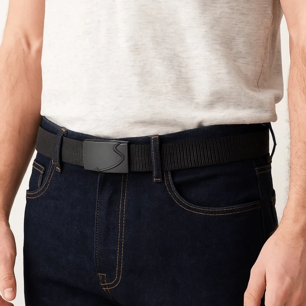 Fashion Alloy Men Nylon Belt Solid Color Automatic Buckle Cloth Waistband Texture Durable Sturdy Cloth Belt Waist Seal
Fashion Alloy Men Nylon Belt Solid Color Automatic Buckle Cloth Waistband Texture Durable Sturdy Cloth Belt Waist Seal
