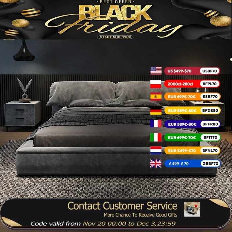 Designer Gray Double Bed Bedroom Large Europen Modern Luxury Double Bed Queen Platform Wooden Camas De Dormitorio Furniture
Designer Gray Double Bed Bedroom Large Europen Modern Luxury Double Bed Queen Platform Wooden Camas De Dormitorio Furniture