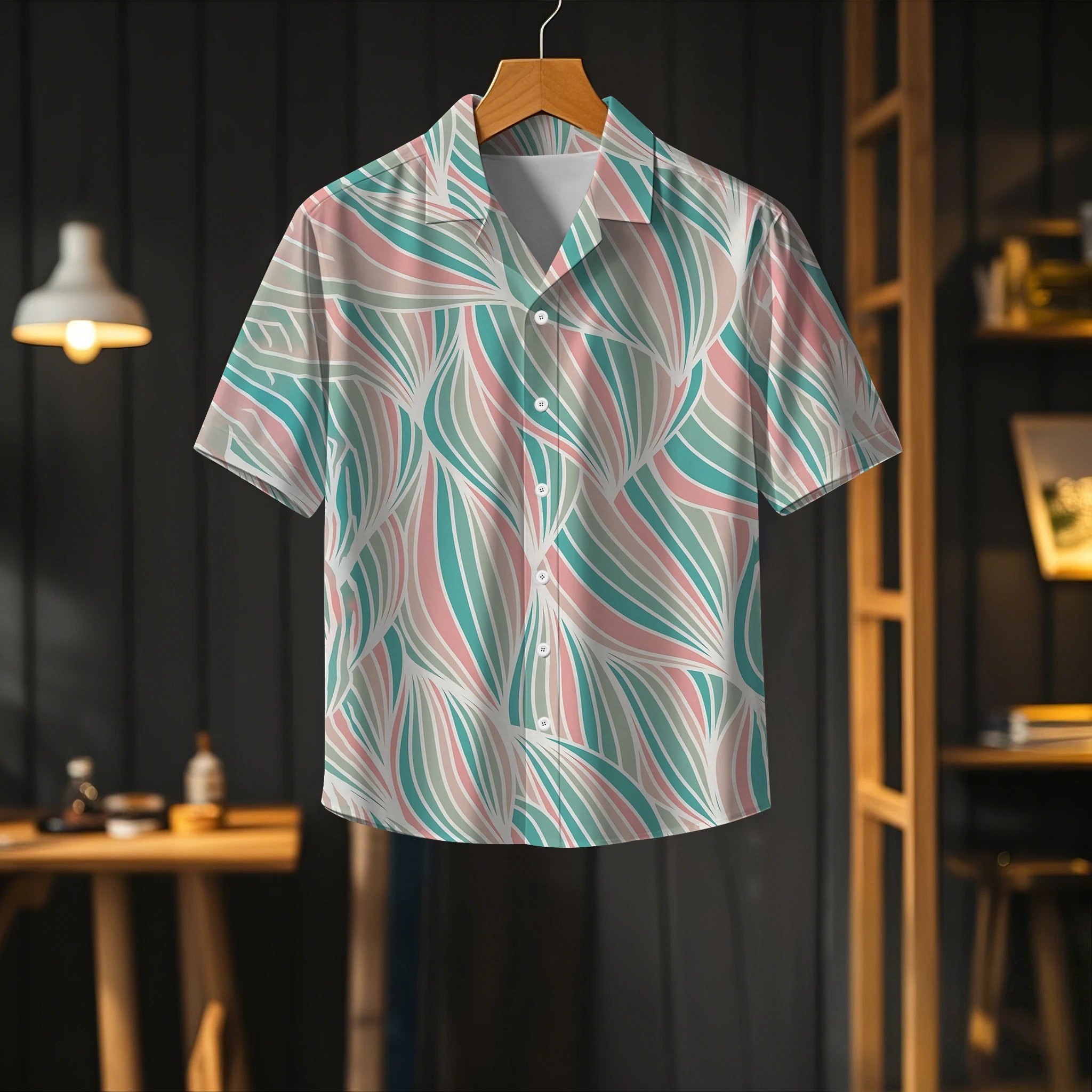 Chic Cuban Collar Short Sleeve Shirt, 3D Digital Print Design, Great for Casual Wear, Trendy and Breathable Fabric.
Chic Cuban Collar Short Sleeve Shirt, 3D Digital Print Design, Great for Casual Wear, Trendy and Breathable Fabric.