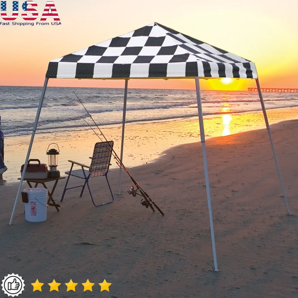 8x8ft Portable Outdoor Pop-Up Canopy Slant Leg Quick Setup Waterproof UV Protection Heavy Duty Frame Events Camping
8x8ft Portable Outdoor Pop-Up Canopy Slant Leg Quick Setup Waterproof UV Protection Heavy Duty Frame Events Camping