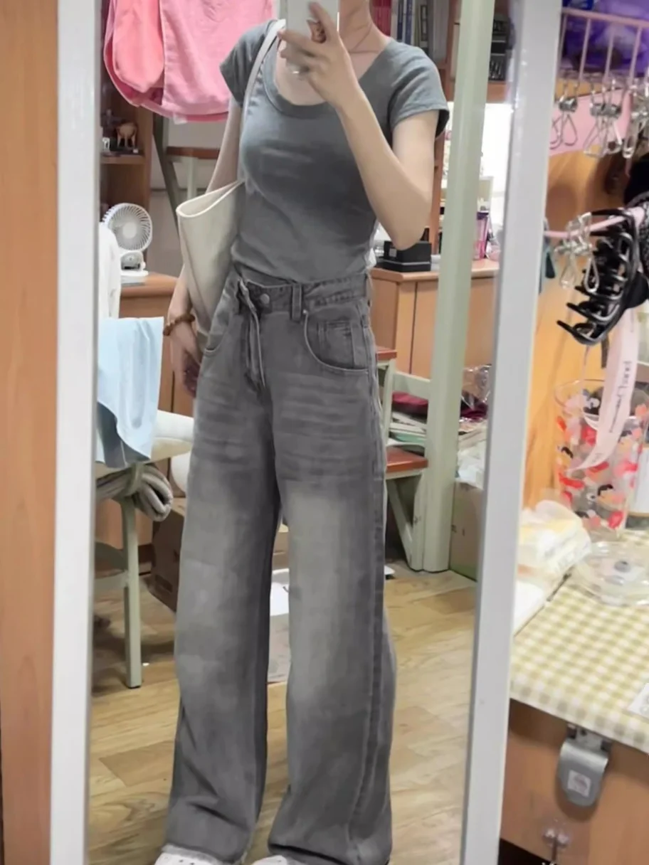 High Waist Wide Leg Jeans Women's Spring Summer New Design Slimming Light Grey Straight Cut Jeans High Waist Loose Fit Jeans
High Waist Wide Leg Jeans Women's Spring Summer New Design Slimming Light Grey Straight Cut Jeans High Waist Loose Fit Jeans