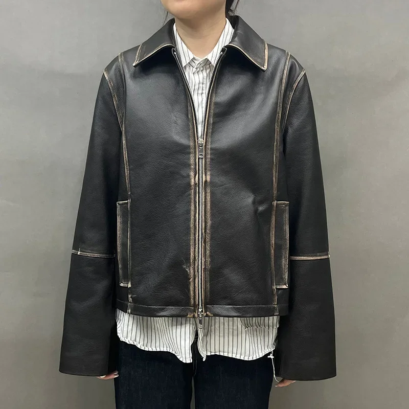 2023 Real Leather Jackets Women's Genuine Sheepskin Leather Blazer Real Leather Coat GT5904
2023 Real Leather Jackets Women's Genuine Sheepskin Leather Blazer Real Leather Coat GT5904