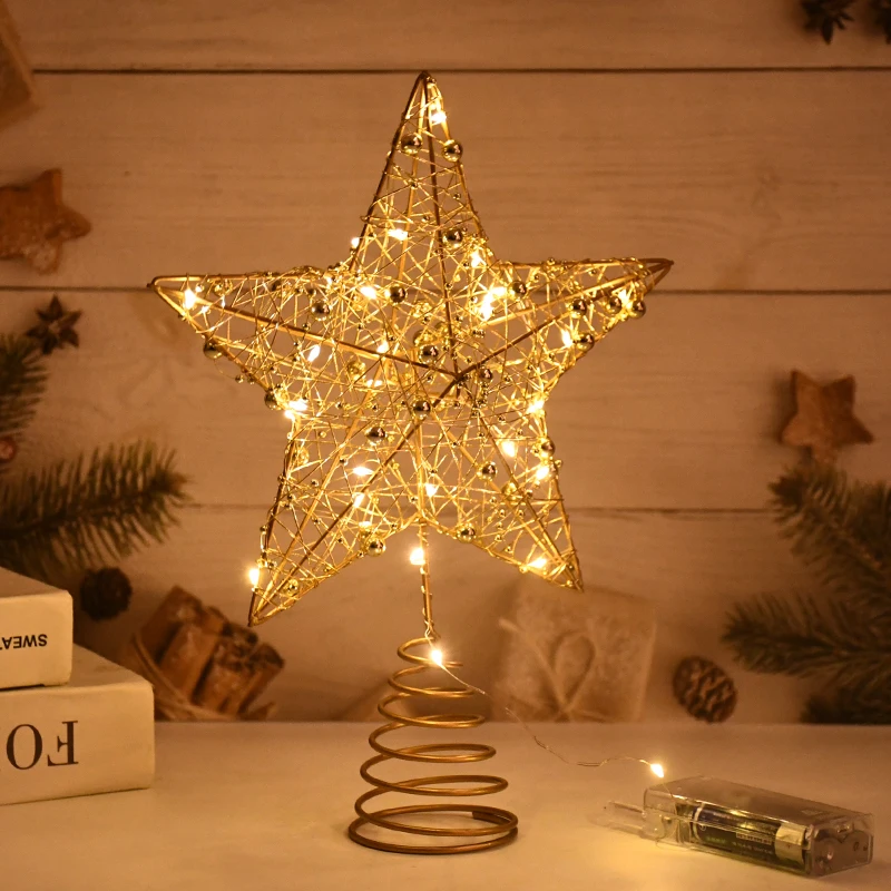 Christmas Tree Top Decoration Lighting Props Iron Star With LED Copper Wire Lights Merry Xmas Decorations For Home New Year Noel
Christmas Tree Top Decoration Lighting Props Iron Star With LED Copper Wire Lights Merry Xmas Decorations For Home New Year Noel