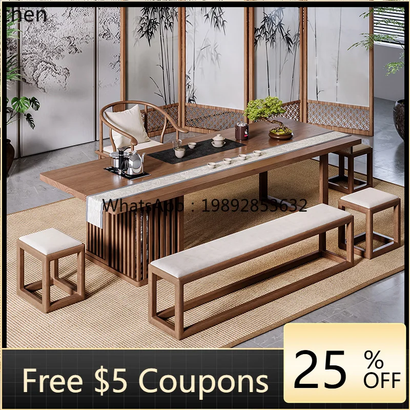 New Chinese Style Solid Wood Large Board Tea Table and Chair Set Living Room Office Zen Tea Table Luohan Bed
New Chinese Style Solid Wood Large Board Tea Table and Chair Set Living Room Office Zen Tea Table Luohan Bed