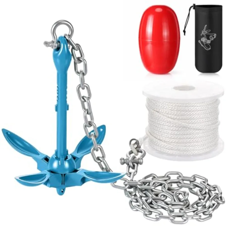 4 Pcs Kayak Anchor Kit Included 3.3 lb Paddle Board Anchor Anchoring Chain with 2 Shackles 1/4 Inch 98Feet Solid Braid MFP Anch
4 Pcs Kayak Anchor Kit Included 3.3 lb Paddle Board Anchor Anchoring Chain with 2 Shackles 1/4 Inch 98Feet Solid Braid MFP Anch