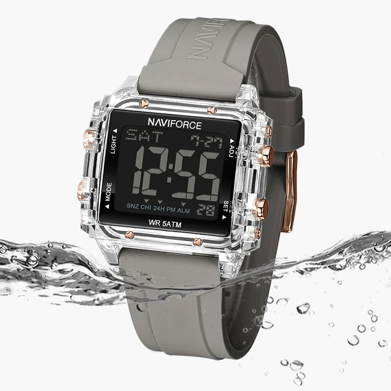 NAVIFORCE брендовые спортивные женские часы с ЖК-электронными водонепроницаемыми светящимися цифровыми силиконовыми ремешками квадратные наручные часы Relogio Feminino
NAVIFORCE брендовые спортивные женские часы с ЖК-электронными водонепроницаемыми светящимися цифровыми силиконовыми ремешками квадратные наручные часы Relogio Feminino