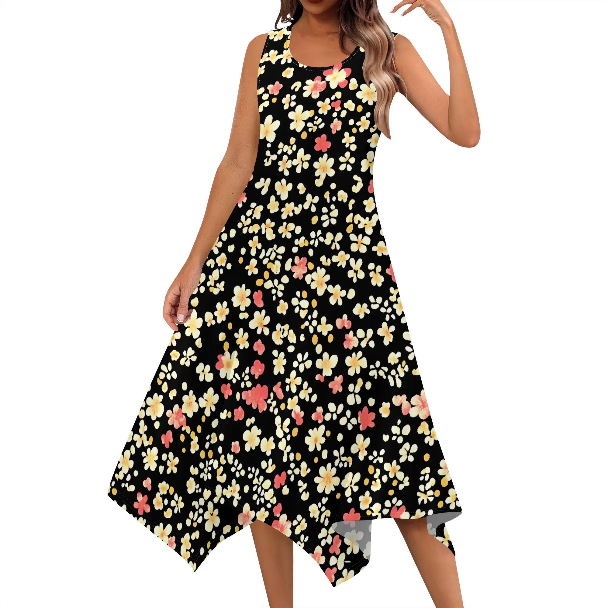 Women's Casual Summer Dress Sleeveless Ditsy Floral Pattern Sundress Hankerchief Hem Boho Midi Dresses Beach Dress
Women's Casual Summer Dress Sleeveless Ditsy Floral Pattern Sundress Hankerchief Hem Boho Midi Dresses Beach Dress