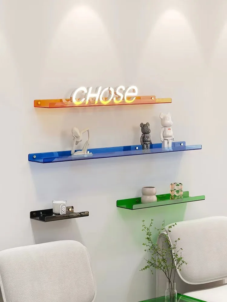 Stand Colored Acrylic Wall Shelf Living Room Background Wall Decoration Storage for Store Wall Hanging Shoe Bag Bathroom Rack 
Stand Colored Acrylic Wall Shelf Living Room Background Wall Decoration Storage for Store Wall Hanging Shoe Bag Bathroom Rack