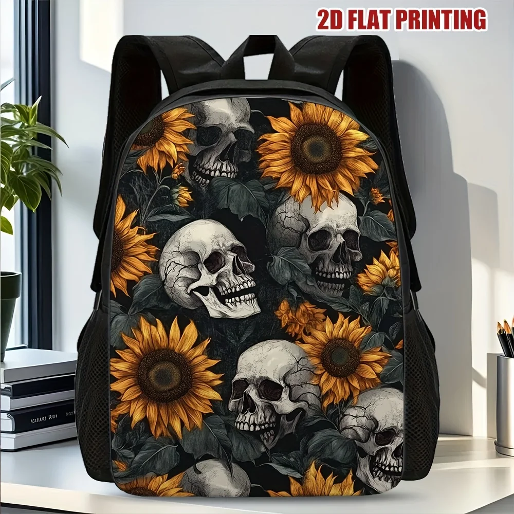 1 Gothic Black Skull Sunflower Backpack - Large Capacity School Bag with Adjustable Shoulder Straps, Lightweight Travel Backpack
1 Gothic Black Skull Sunflower Backpack - Large Capacity School Bag with Adjustable Shoulder Straps, Lightweight Travel Backpack