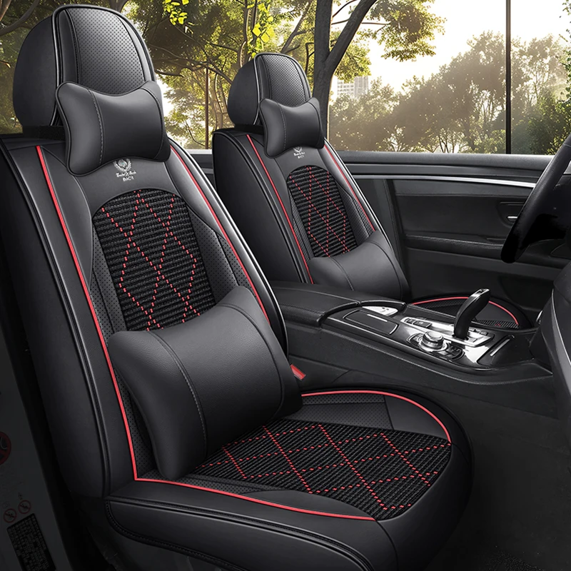 Ice silk material front two-seat car seat covers, with headrests and lumbar supports, are suitable for most car models
Ice silk material front two-seat car seat covers, with headrests and lumbar supports, are suitable for most car models