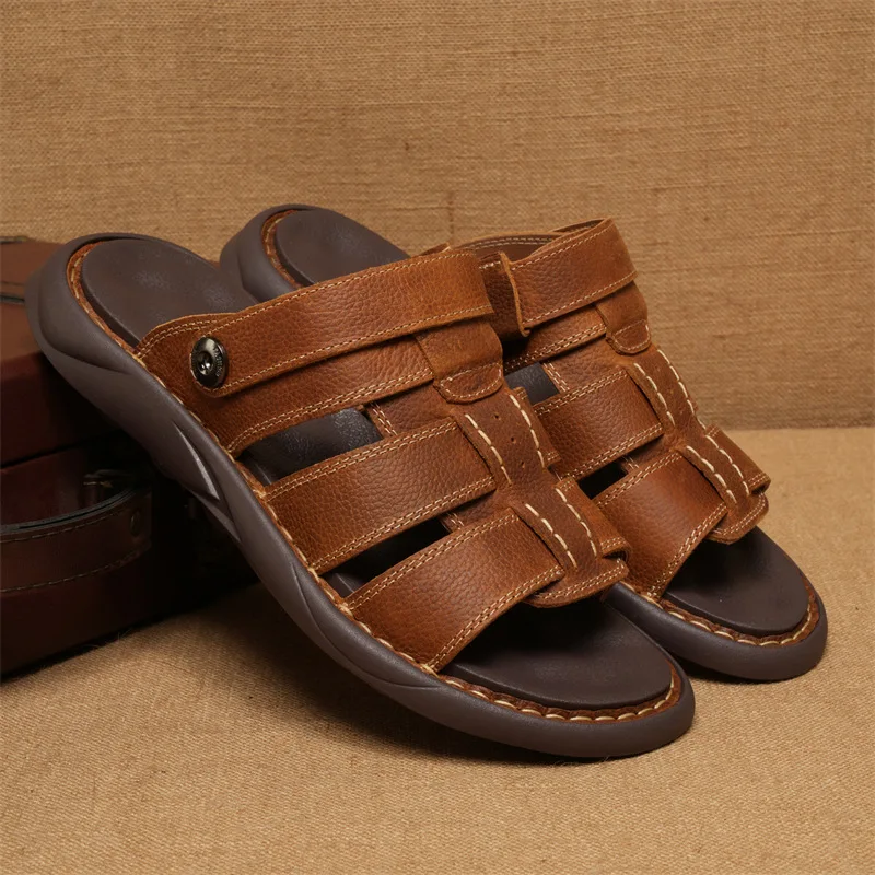 2025 Fashion Sandals Men's LeatherAnti Slip Breathable Soft Sole Shoes For Men Summer Water Trekking Beach Slippers
2025 Fashion Sandals Men's LeatherAnti Slip Breathable Soft Sole Shoes For Men Summer Water Trekking Beach Slippers
