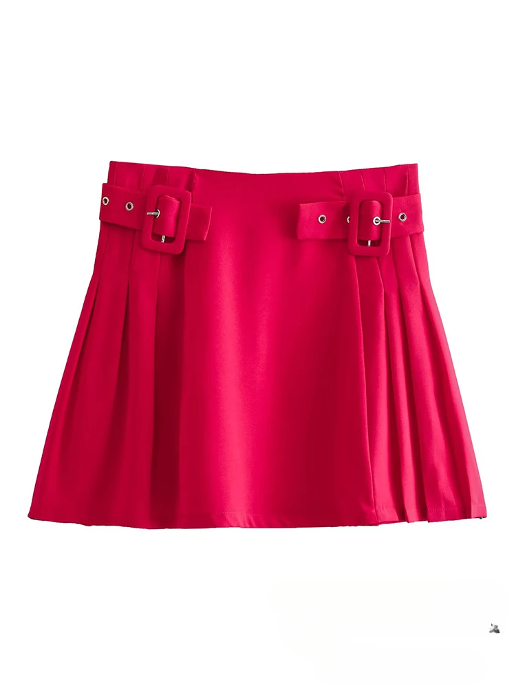 Vintage Casual Chic Women Skirt Solid Red Belt Short Slim Straight Skirt Fashion 2024 Spring Streetwear Mini Skirt
Vintage Casual Chic Women Skirt Solid Red Belt Short Slim Straight Skirt Fashion 2024 Spring Streetwear Mini Skirt