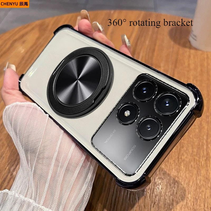 For POCO X6 F6 Pro Case Simple Transparent Electroplating 360° Rotating Bracket TPU Anti-fall Cover For Redmi Turbo3 Note 13 Pro
For POCO X6 F6 Pro Case Simple Transparent Electroplating 360° Rotating Bracket TPU Anti-fall Cover For Redmi Turbo3 Note 13 Pro