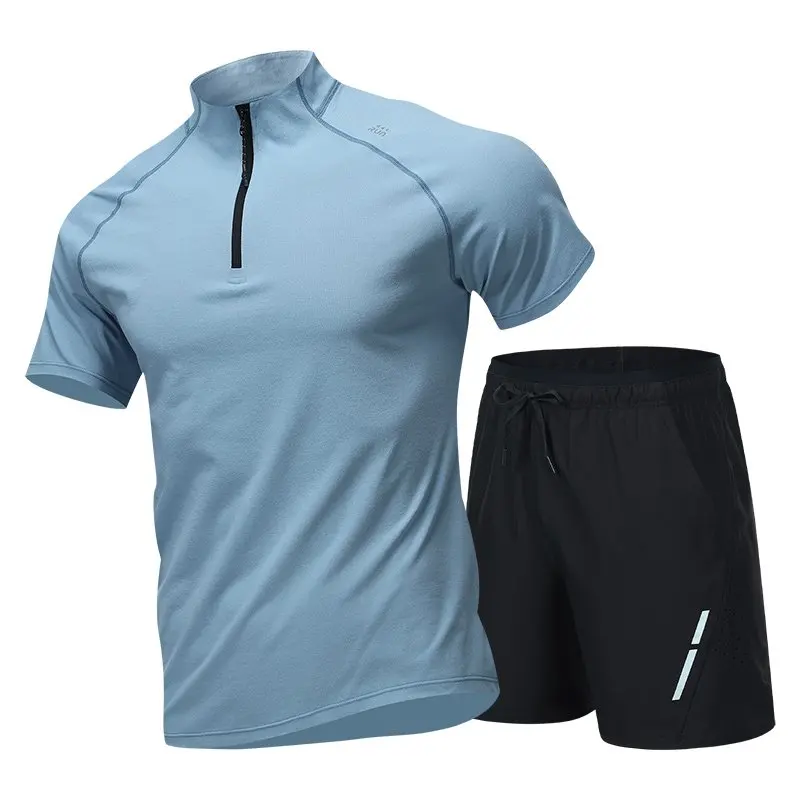 Men's Half-Zip Quick Dry 2-Piece Sports Set, Breathable Moisture-Wicking T-Shirt & Shorts for Running Gym Summer
Men's Half-Zip Quick Dry 2-Piece Sports Set, Breathable Moisture-Wicking T-Shirt & Shorts for Running Gym Summer