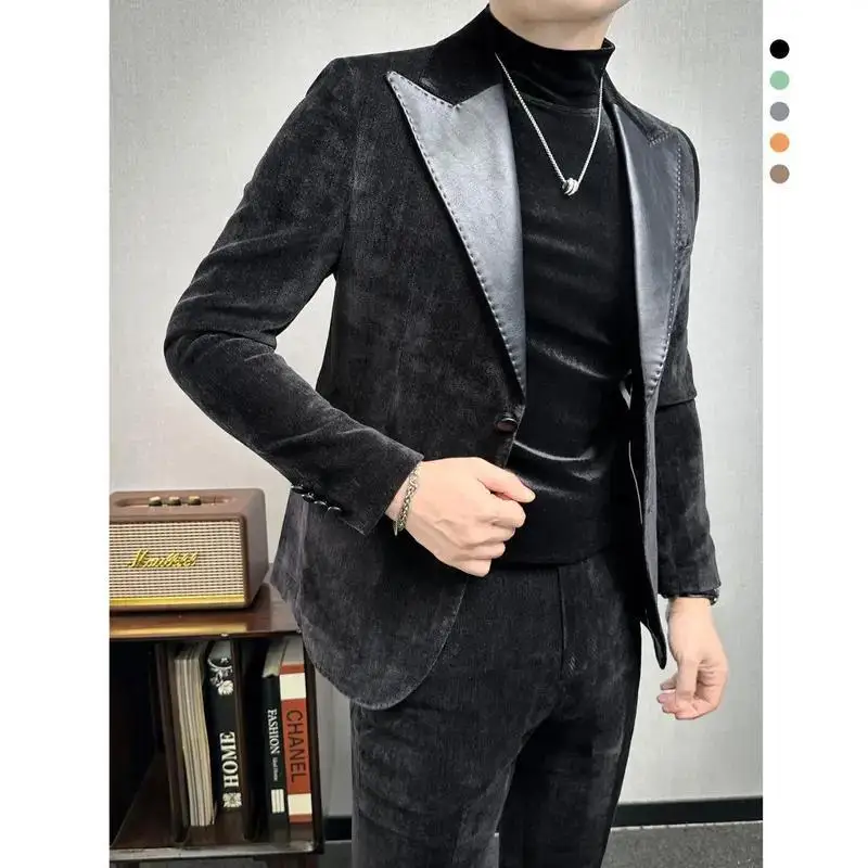 O933suit suit men's hot style 2024 new autumn and winter Korean version handsome contrast color casual suit for men
O933suit suit men's hot style 2024 new autumn and winter Korean version handsome contrast color casual suit for men