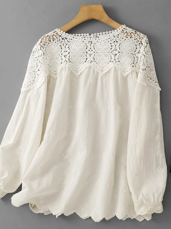 P Персиковое кружево с вырезами Long Sve Cotton irt Женский модный дизайн Весна Осень Повседневный топ из чистого хлопка на пуговицах
P Персиковое кружево с вырезами Long Sve Cotton irt Женский модный дизайн Весна Осень Повседневный топ из чистого хлопка на пуговицах