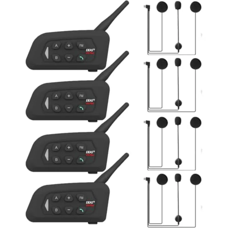 Motorcycle helmet Bluetooth intercom for skiing/ATV/off-road use ABS plastic black 1500M range IP65 waterproof supports up to 4
Motorcycle helmet Bluetooth intercom for skiing/ATV/off-road use ABS plastic black 1500M range IP65 waterproof supports up to 4