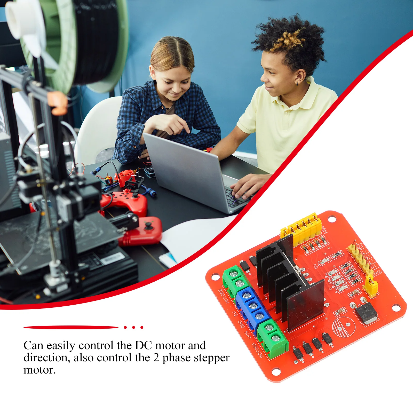 L298N Stepper Driver Module Dual H Bridge Controller Board 5V 35V DC 2A Controller Board For 55x60x30cm
L298N Stepper Driver Module Dual H Bridge Controller Board 5V 35V DC 2A Controller Board For 55x60x30cm