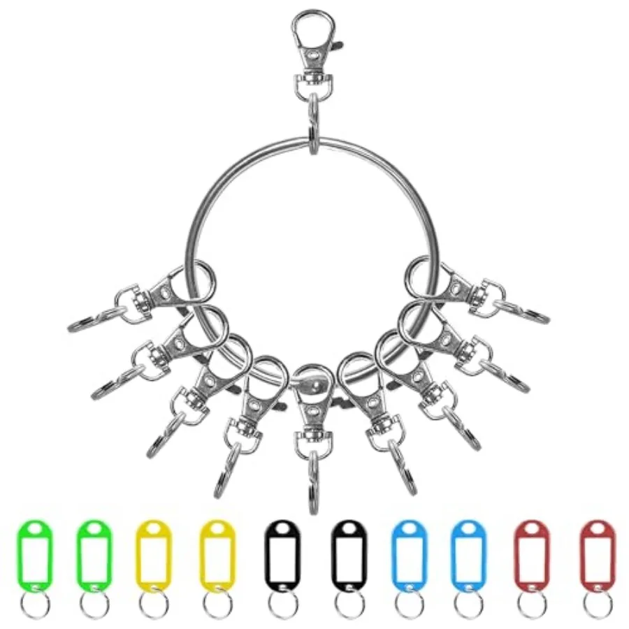 Large Key Ring - 21pcs Janitor Big Multi Key Chain Organizer Extra Metal Hoop Holder with Labels Tags for Landlord for Office,
Large Key Ring - 21pcs Janitor Big Multi Key Chain Organizer Extra Metal Hoop Holder with Labels Tags for Landlord for Office,