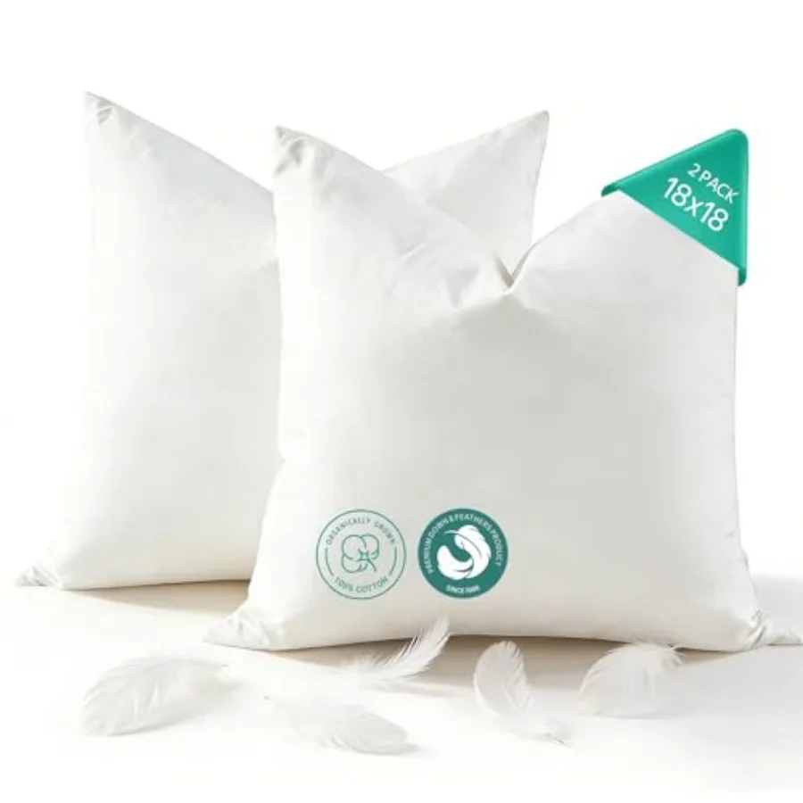 Organic Cotton Goose Feather Down Plus Throw Pillow Inserts, Inch Set of 2, Soft Supportive Square Decorative Pillow Forms for
Organic Cotton Goose Feather Down Plus Throw Pillow Inserts, Inch Set of 2, Soft Supportive Square Decorative Pillow Forms for