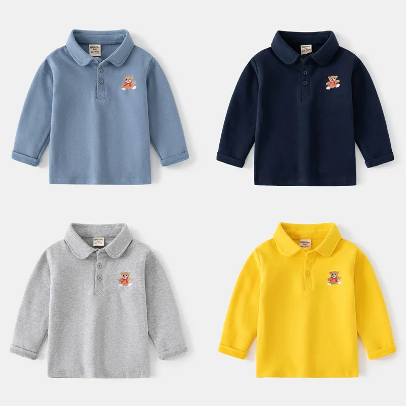 Children's Long SleevePOLOShirt New Autumn Boy Lapel Embroidery TopTT-shirt Children's Clothing Wholesale
Children's Long SleevePOLOShirt New Autumn Boy Lapel Embroidery TopTT-shirt Children's Clothing Wholesale