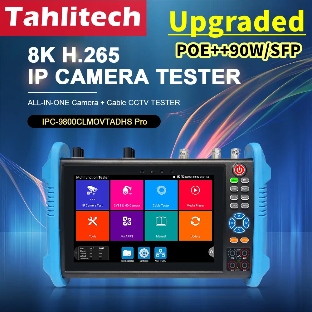 CCTV Tools Tester Monitor 7-Inch 8K IPC 8MP CCTV Camera Tester POE++ IP PTZ VGA HDMI Input SFP Cable Tracker
CCTV Tools Tester Monitor 7-Inch 8K IPC 8MP CCTV Camera Tester POE++ IP PTZ VGA HDMI Input SFP Cable Tracker