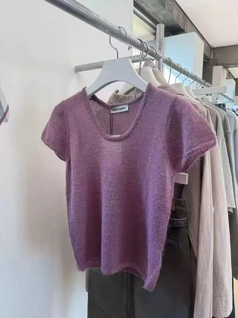 Spring New Arrival PREON LC ort Sve Knitted Top in Purple Color Ele Sle Women's Loose Fit Casual round Ne T-irt
Spring New Arrival PREON LC ort Sve Knitted Top in Purple Color Ele Sle Women's Loose Fit Casual round Ne T-irt