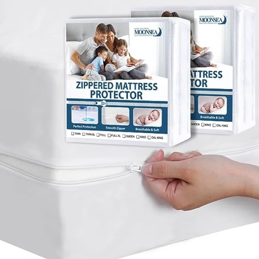 Mattress Protector Waterproof Pack Zippered for,6-Side Waterproof Size Mattress Encasement, Box Spring Cover
Mattress Protector Waterproof Pack Zippered for,6-Side Waterproof Size Mattress Encasement, Box Spring Cover