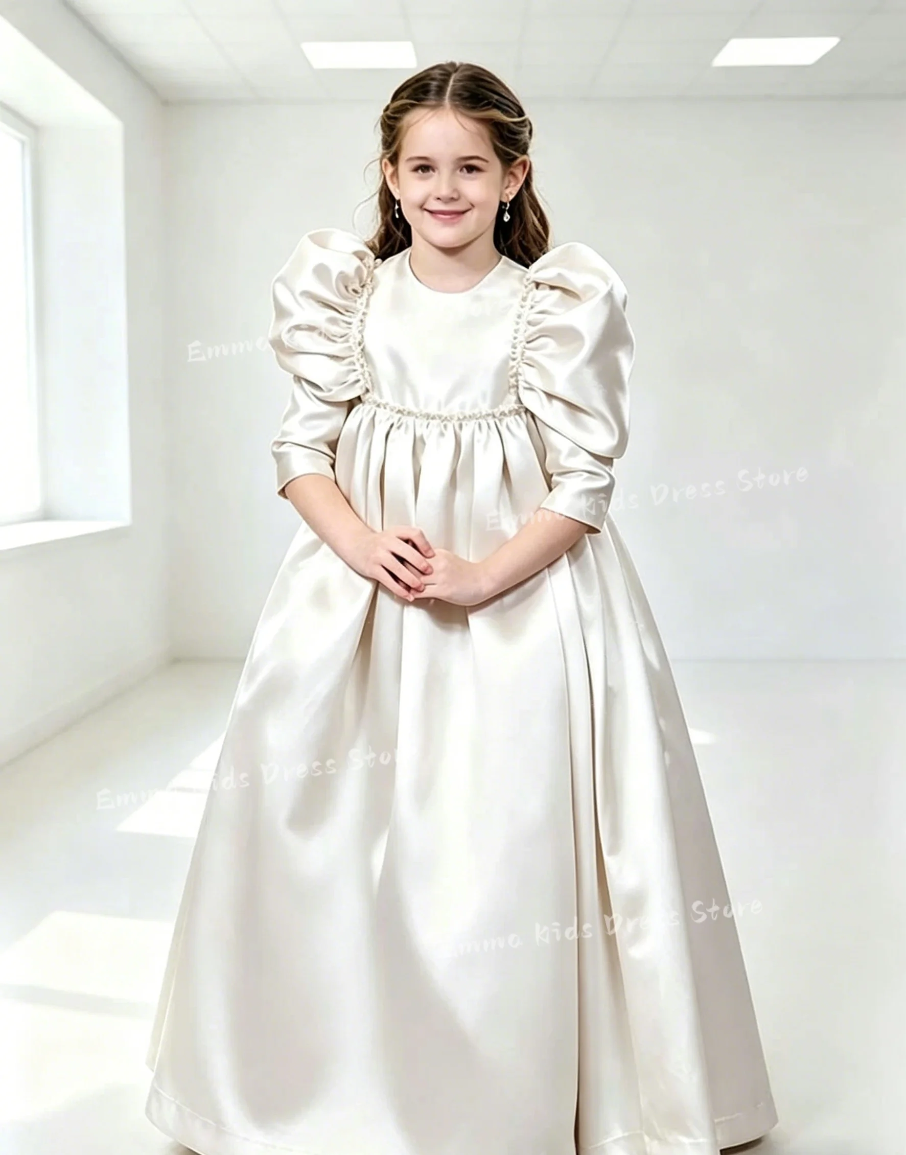Custom Vintage Girl's First Communion Dress Princess Flower Girl Dresswith Sleeves Wedding Peter Pan Collar High-WaistParty Dr
Custom Vintage Girl's First Communion Dress Princess Flower Girl Dresswith Sleeves Wedding Peter Pan Collar High-WaistParty Dr