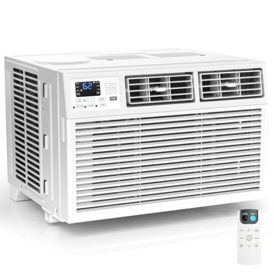 Window air conditioner for large rooms and bedroom use, white ABS plastic unit with 10000 BTU cooling capacity, 6 modes, 4 fan
Window air conditioner for large rooms and bedroom use, white ABS plastic unit with 10000 BTU cooling capacity, 6 modes, 4 fan